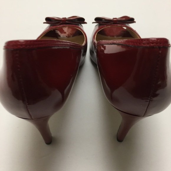 Enzo Angliolini Red Leather Peep Toe Pumps Heels Size 10.5 - Picture 5 of 12